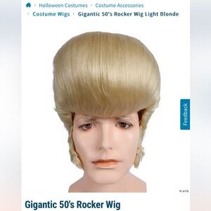 Brand New with Tags Blonde Elvis Costume Wig